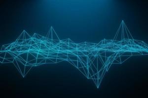 Abstract polygonal space low poly dark background with connecting dots and lines. Connection structure. 3d rendering photo