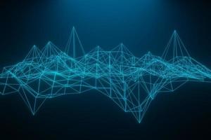 Abstract polygonal space low poly dark background with connecting dots and lines. Connection structure. 3d rendering photo
