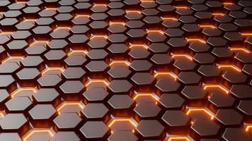 Abstract black hexagonal geometric layered. Futuristic hexagons surface. Future sci-fi concept background photo