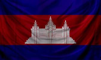 bandera de camboya ondeando. antecedentes para el diseño patriótico y nacional foto
