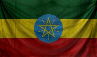 Ethiopia flag waving. Background for patriotic and national design photo