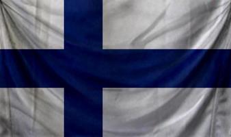 Bandera de Finlandia ondeando. antecedentes para el diseño patriótico y nacional foto