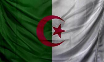 bandera de argelia ondeando. antecedentes para el diseño patriótico y nacional foto