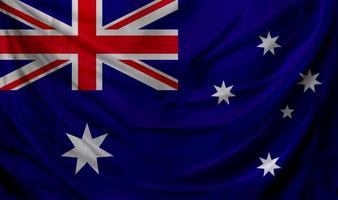 bandera de australia ondeando. antecedentes para el diseño patriótico y nacional foto