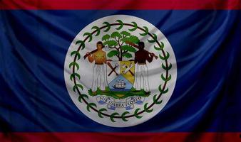 bandera de belice ondeando. antecedentes para el diseño patriótico y nacional foto