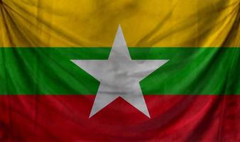 diseño de onda de bandera de myanmar foto