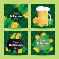 Happy St. Patrick's Day Social Media Template Set vector