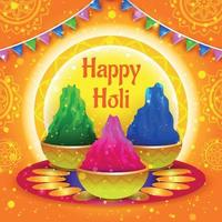 Colorful Happy Holi Background Template vector