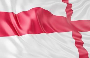 Beautiful England Flag Wave Close Up on banner background with copy space.,3d model and illustration. photo