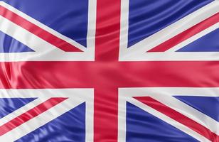 Beautiful United kingdom Flag Wave Close Up on banner background with copy space.,3d model and illustration.