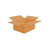 Cardboard box open empty vector on white background.illustration