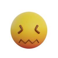 3d illustration Emoticon expression sour face photo