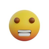 3d illustration Emoticon expression grimacing face photo