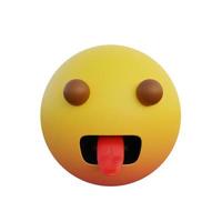 3d illustration mocking face emoticon sticking out tongue photo