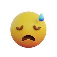 3d illustration Emoticon expression silly face with cold sweat photo