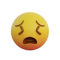 3d illustration Emoticon expression very tired face photo