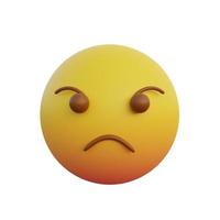 3d illustration Emoticon expression angry face photo