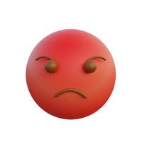 3d illustration Emoticon expression Angry pout face photo