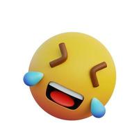 3d illustration Emoticon expression rolling on the floor laughing with tears photo