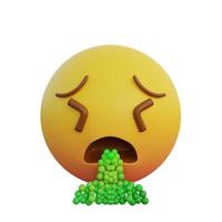 3d illustration Emoticon expression throw up photo