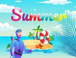 Vector illustration of summer time using as business brochure trip traveler adviser agency