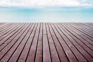 Plank at sea with sky. photo