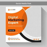 Digital marketing social media post template and business agency square banner design idea vector