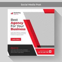 Digital marketing social media post template and business agency square banner design idea vector