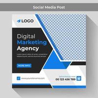 Digital marketing social media post template and business agency square banner design idea vector