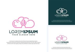 cloud and mic logo design vector