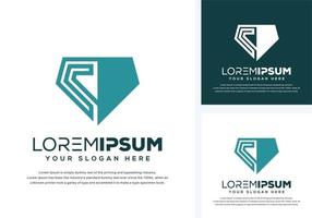 diseño de logotipo de diamante abstracto vector