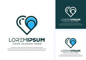 abstract love and drop logo design vector