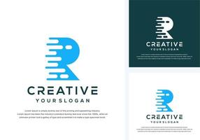 abstract monogram letter r logo design vector
