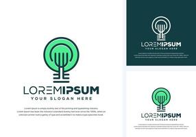 abstract bulb and fork logo design vector