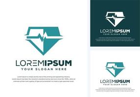 diseño de logotipo médico y diamante abstracto vector