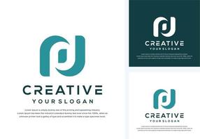 abstract monogram letter n logo design vector