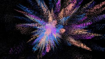 Animation of pastel color powder particles explosion