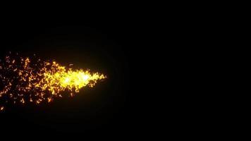 partículas de fogo fluem da esquerda para a direita video