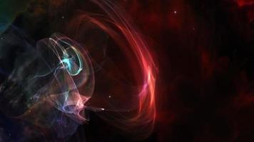 onda di nuvola cosmica al plasma rotante multicolore contorta