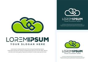 abstract cloud and leaf logo design vector