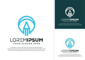 pin and pencil logo design vector