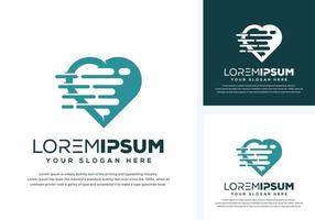 abstract love logo design vector