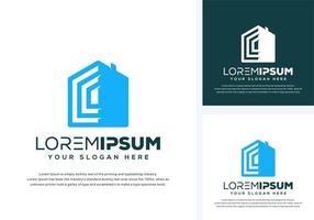 abstract house logo design vector