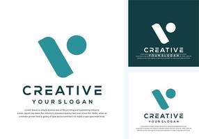 abstract monogram letter v logo design vector