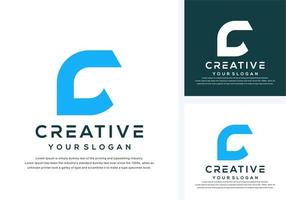 abstract monogram letter c logo design vector
