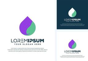 abstract drop and leaf logo design vector
