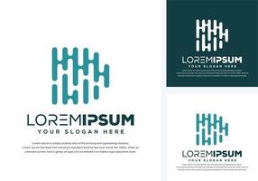 abstract letter d and tech logo design vector