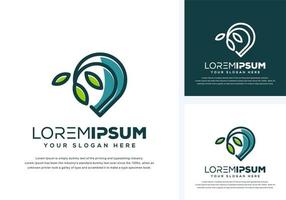 drop and leaf logo design vector