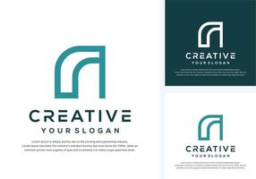 abstract monogram letter n logo design vector