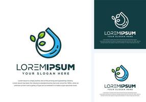 drop and leaf logo design vector